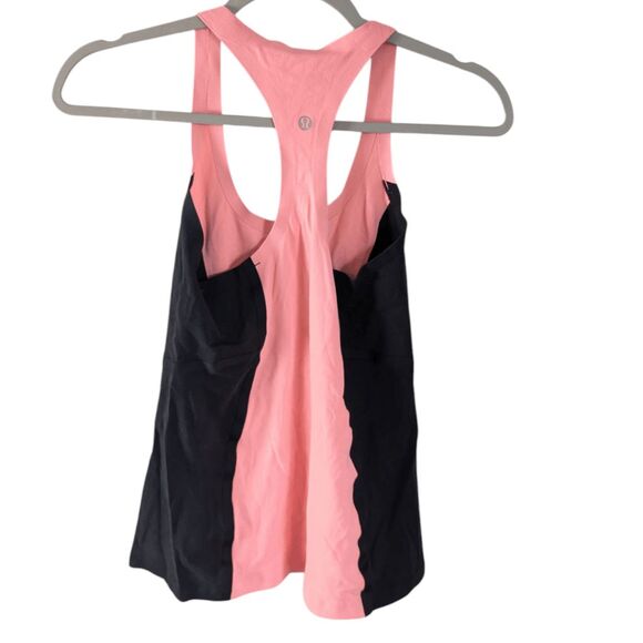 LULULEMON ATHLETICA Cool Racerback "Surf Bonded" In Pop Orange/Black Size 4 - Picture 2 of 3